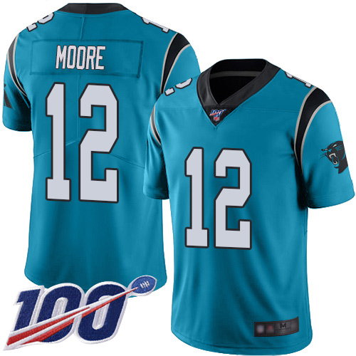 Carolina Panthers Limited Blue Youth DJ Moore Alternate Jersey NFL Football #12 100th Season Vapor Untouchable